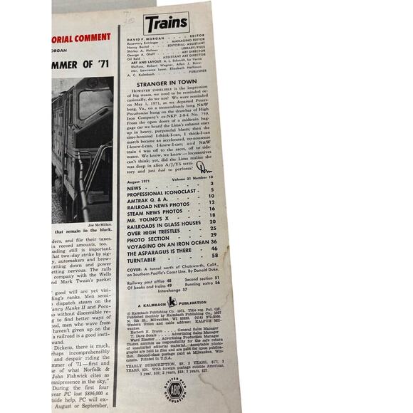 Trains Magazine Lot of 5 Sep Oct Nov 67  Nov 70‎ Aug 71 Railroadiana Locomotive - Picture 8 of 11